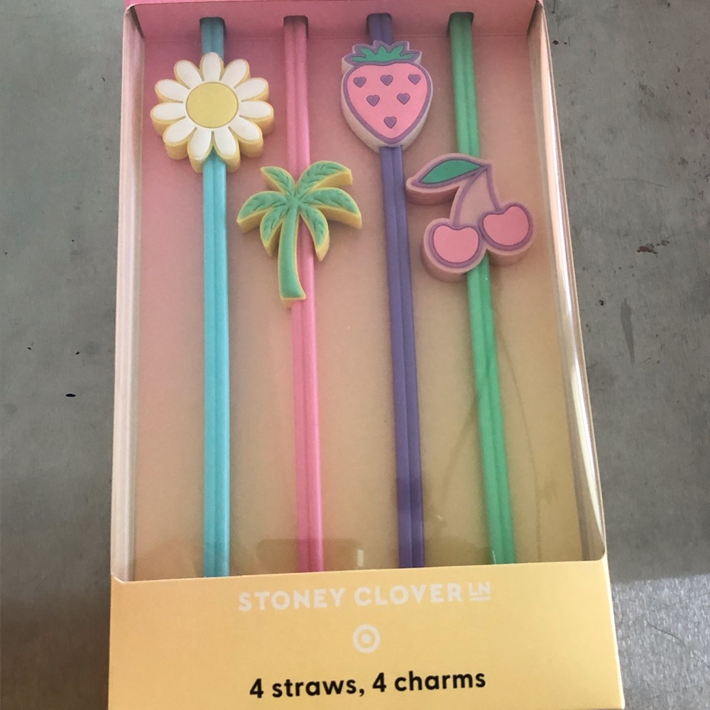 Stoney Clover Lane X Target 4pk straw & Charm Set